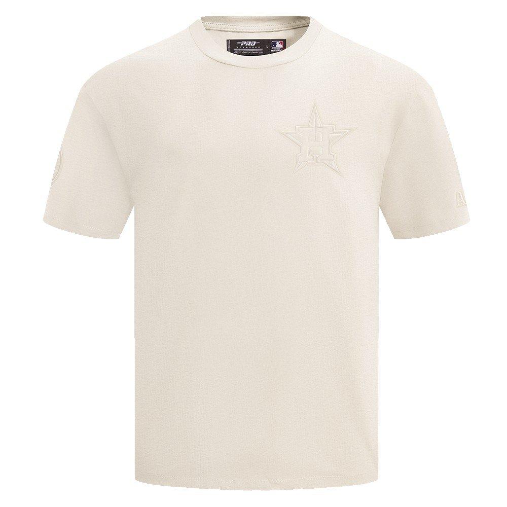 Pro Standard Men's MLB Houston Astros Neutral Cotton Jersey Drop Shoulder Top - Eggshell - EGGSHELL